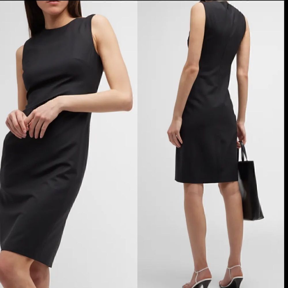 Theory Eano Sleeveless Traceable Wool Suiting Dress $345